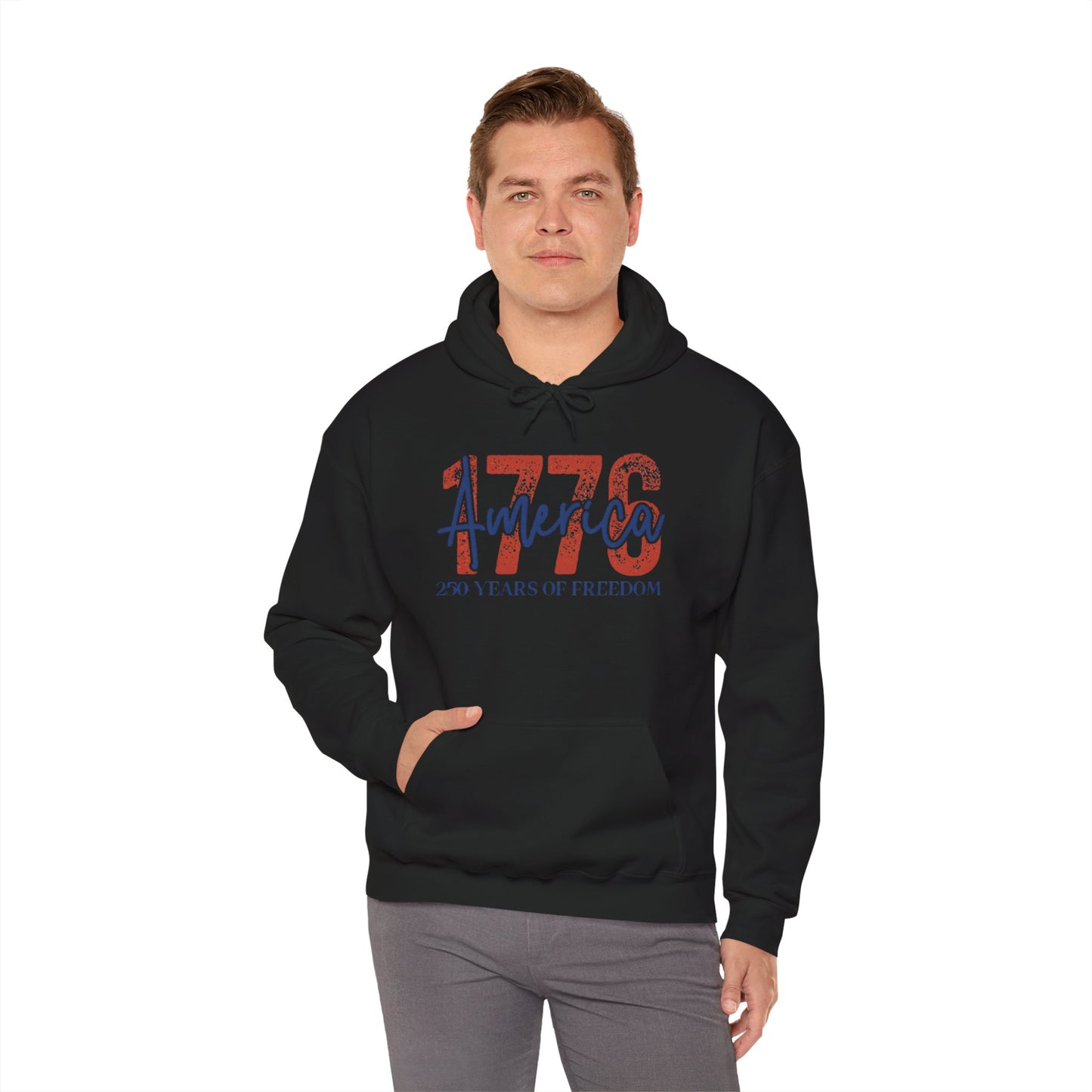 #250 1776 America: 250 Years of Freedom' Patriotic Independence Day Hoodie