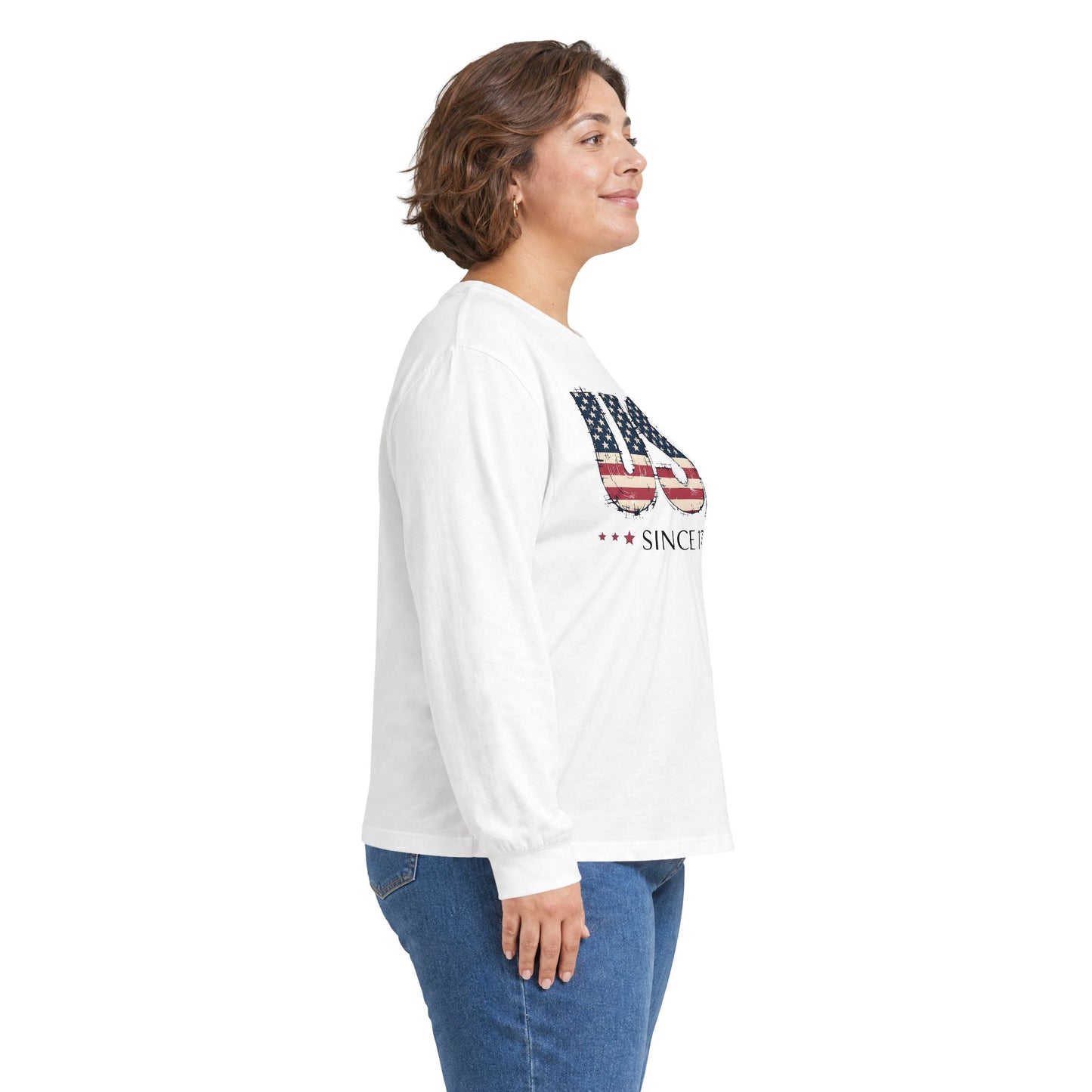 #250 USA Flag "USA Since 1776" Patriotic Long Sleeve Tee