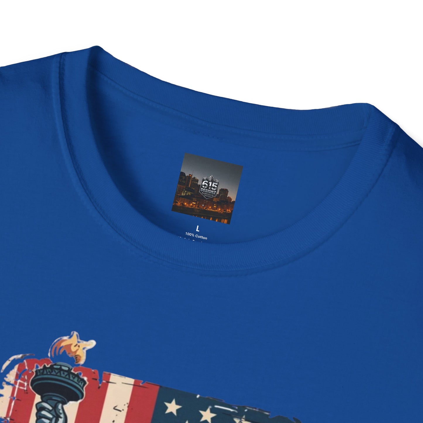 #250 Statue of Liberty American Flag 'America' Patriotic Independence Day T‑Shirt