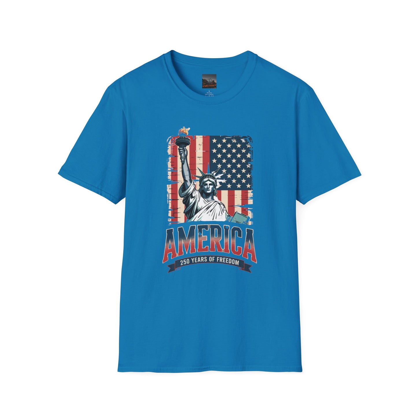 #250 Statue of Liberty American Flag 'America' Patriotic Independence Day T‑Shirt
