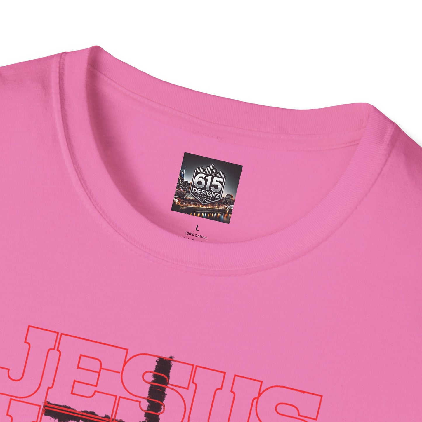 Jesus Cross Red Text Black Cross Graphic T-Shirt — Religious Faith Tee