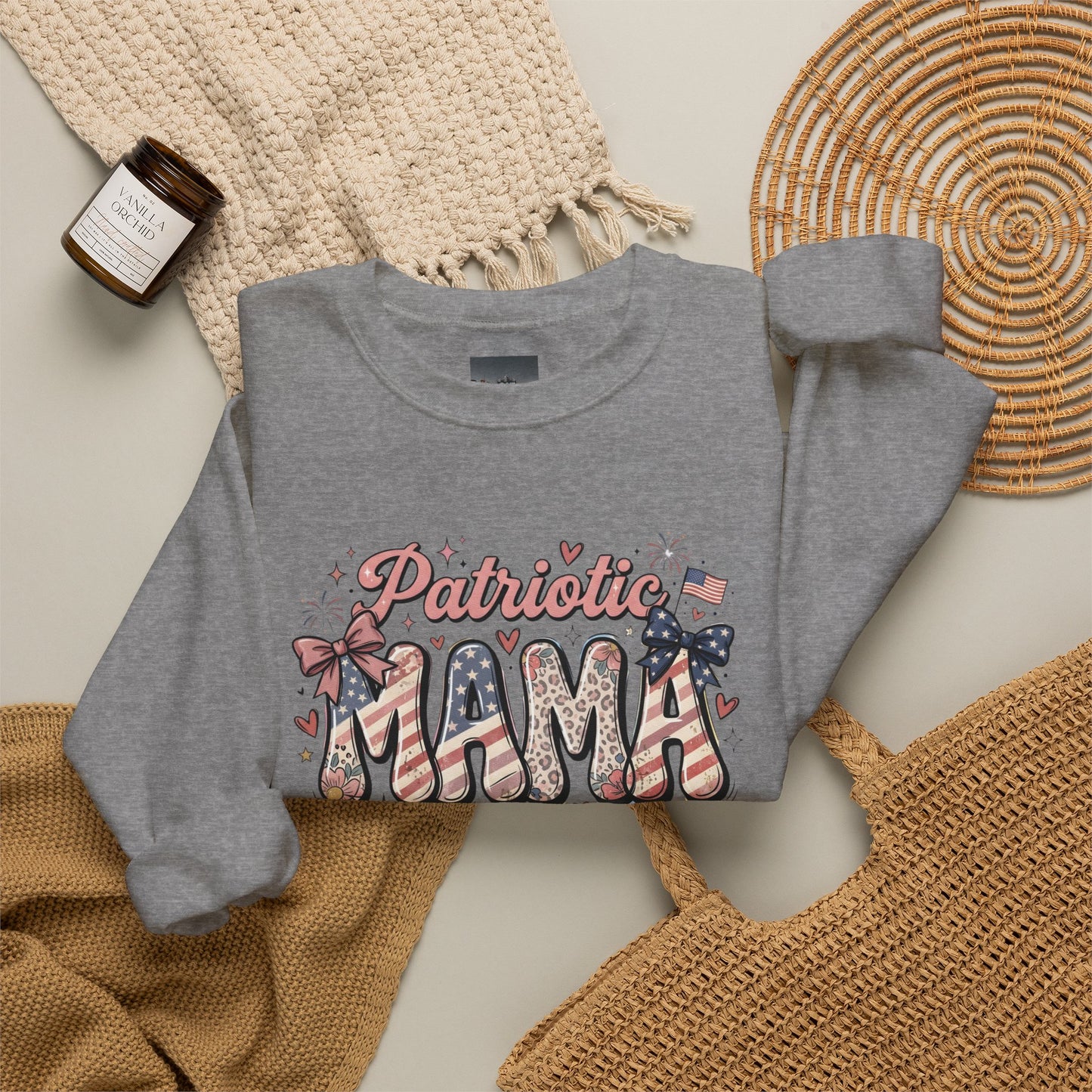 #250 Patriotic Mama 1776–2026 American Flag Sweatshirt