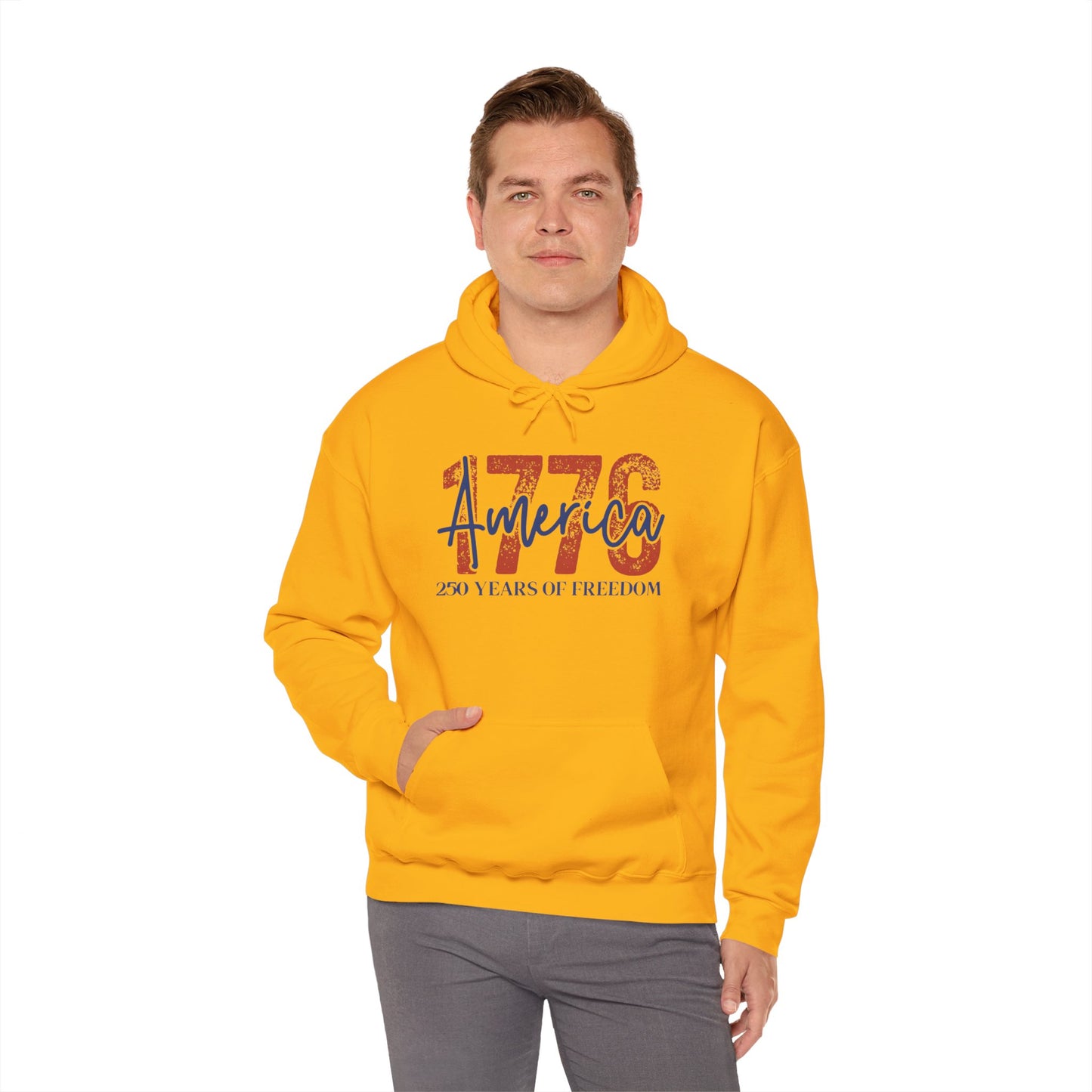 #250 1776 America: 250 Years of Freedom' Patriotic Independence Day Hoodie