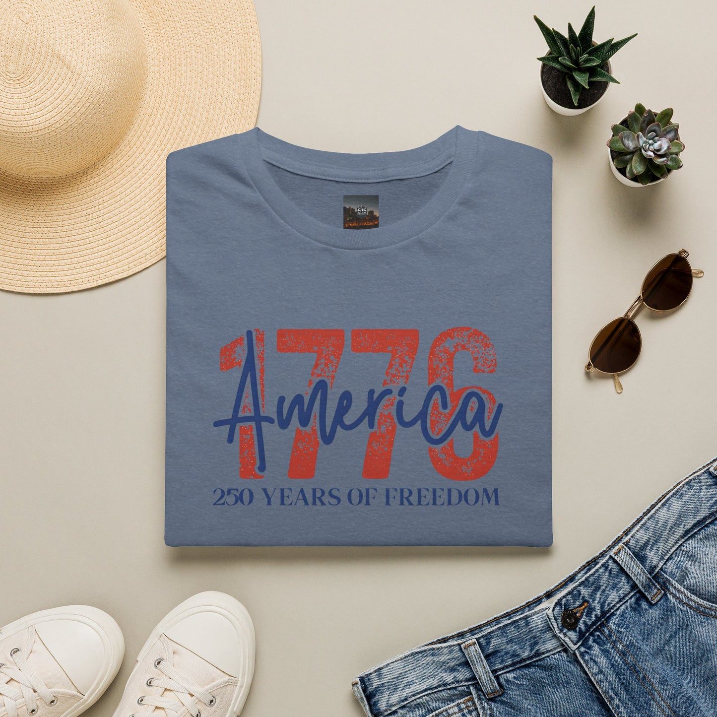 #250 1776 America: 250 Years of Freedom' Patriotic Independence Day Soft-Style Tee