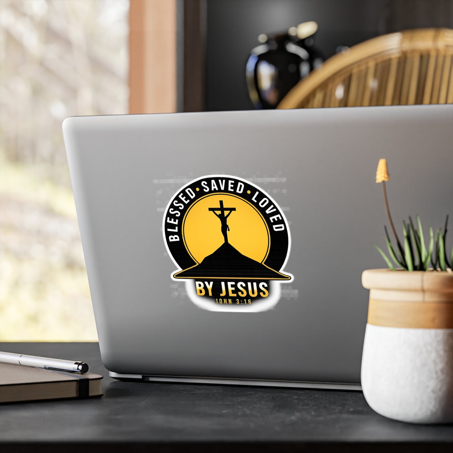 Blessed • Saved • Loved by Jesus Kiss-Cut Vinyl Sticker