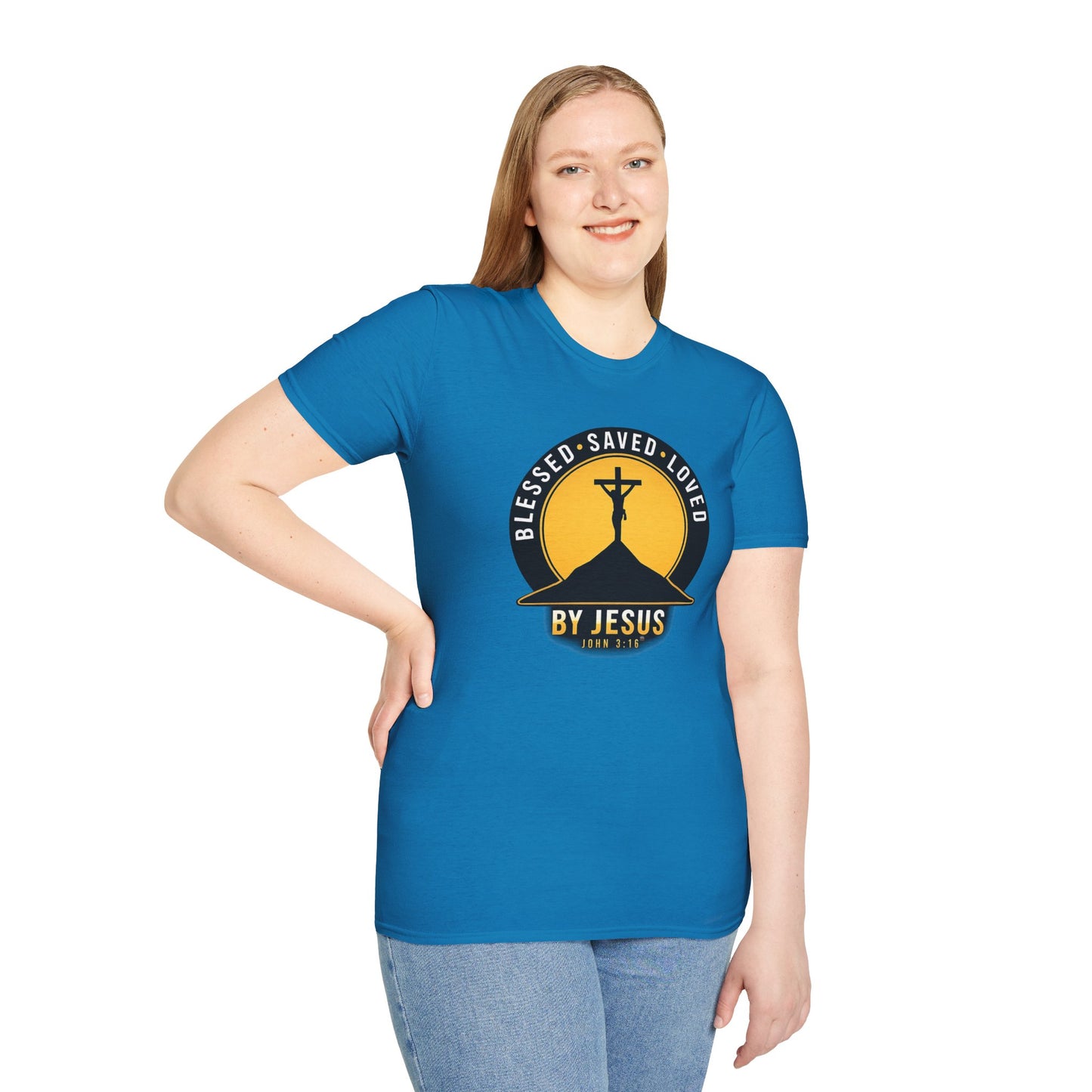Blessed • Saved • Loved by Jesus T-Shirt — Christian Faith Tee