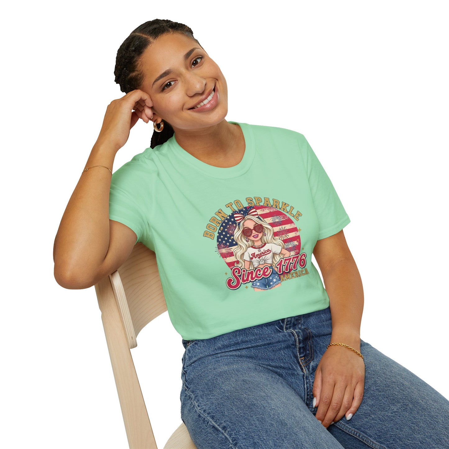 #250 "Born to Sparkle Since 1776" Patriotic T-Shirt