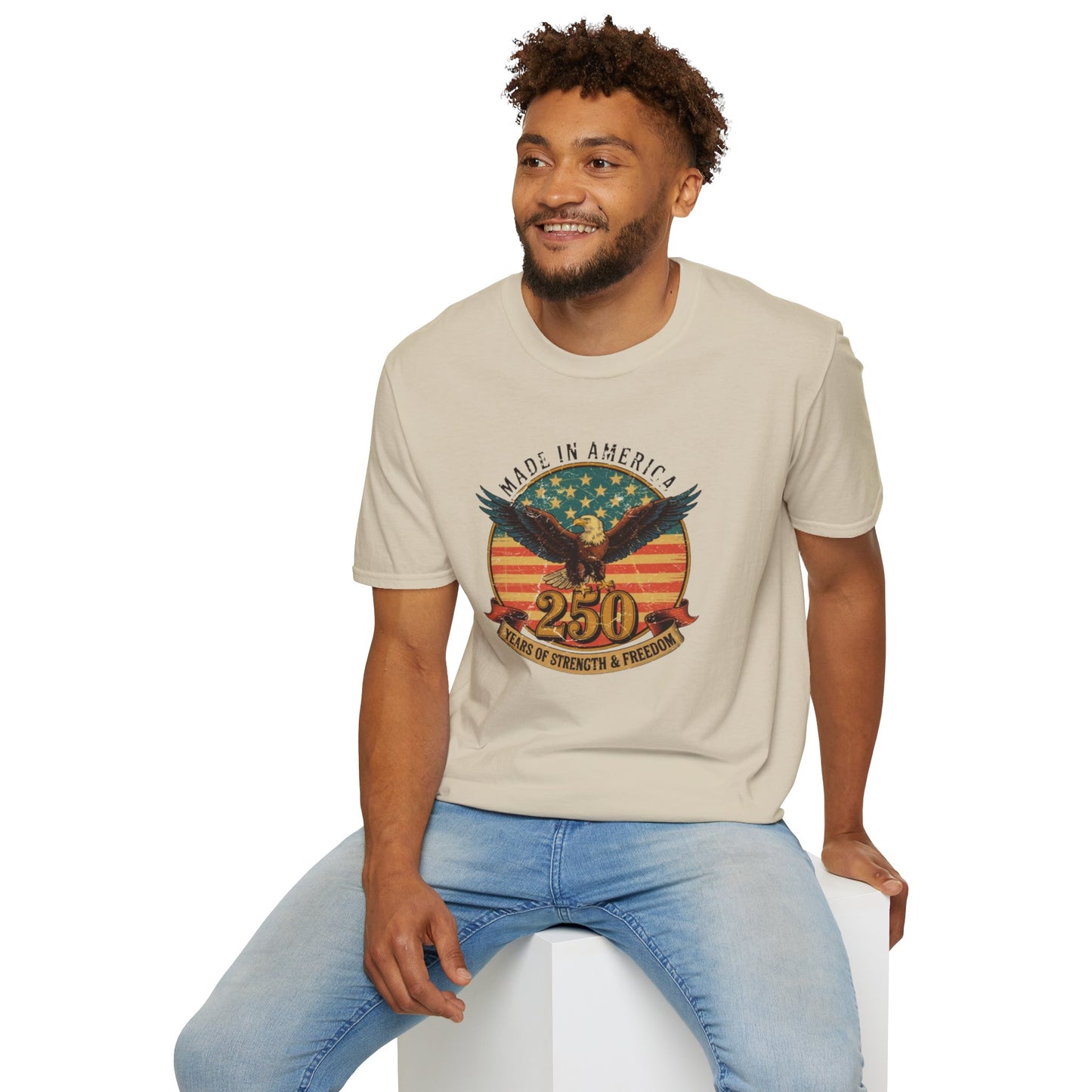 #250 Made in America Eagle 250th Anniversary Patriotic T-Shirt