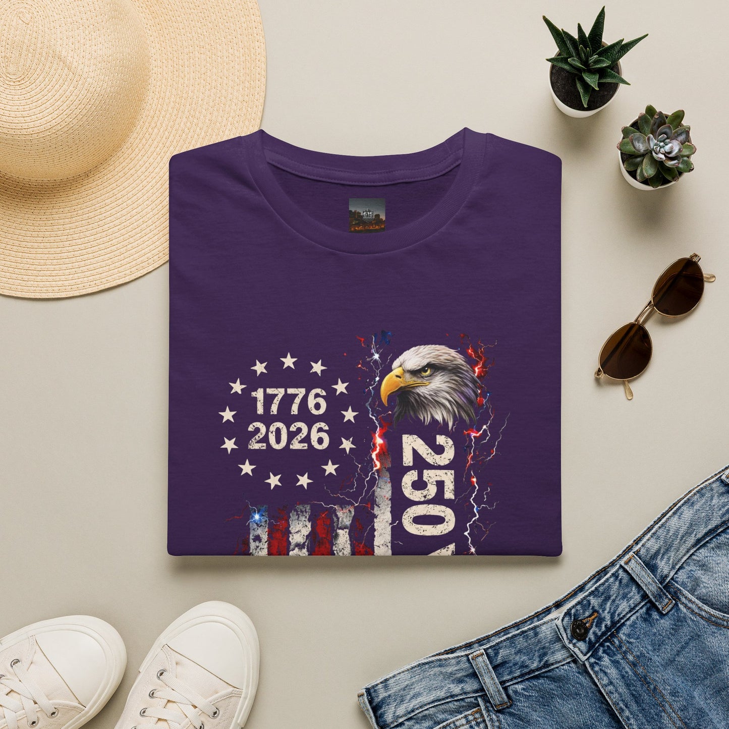 #250 1776-2026 250 Years USA Bicentennial Eagle T-Shirt