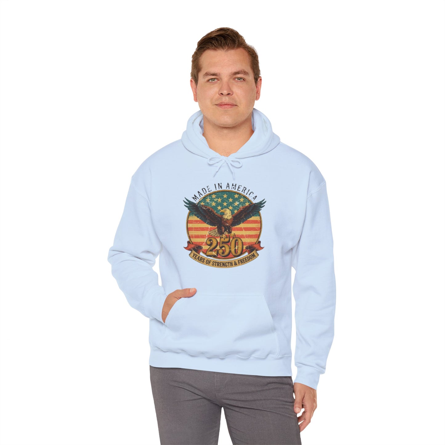 #250 Made in America Eagle 250th Anniversary Patriotic Hoodie