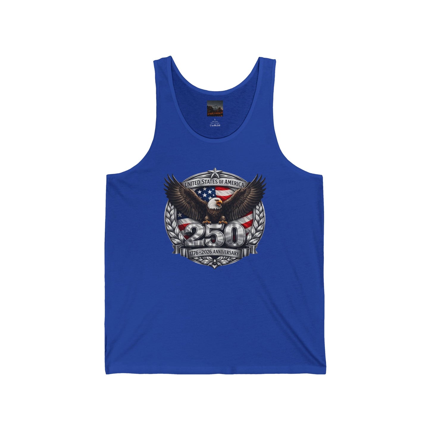 #250 Patriotic Bald Eagle 250 United States Emblem Jersey Tank Top
