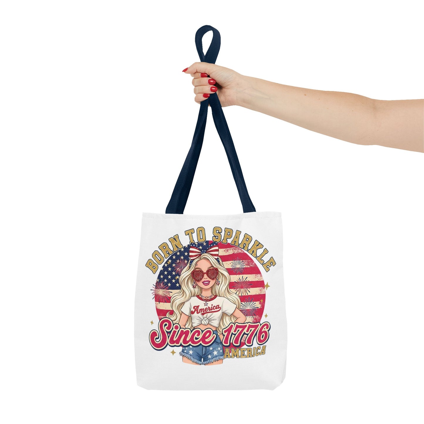 #250 "Born to Sparkle Since 1776" Patriotic Tote Bag