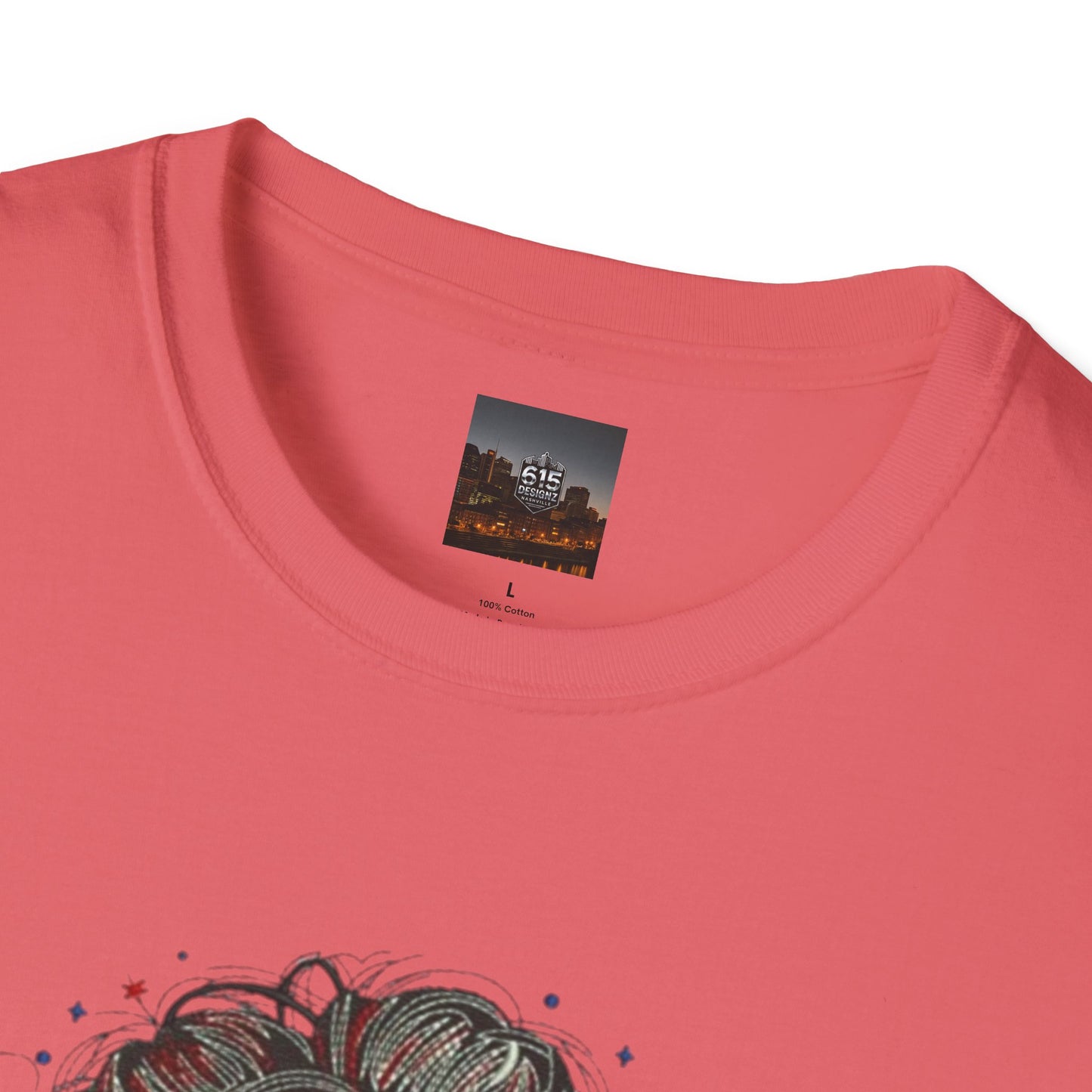 #250 "All American Girl" Patriotic Messy Bun T-Shirt