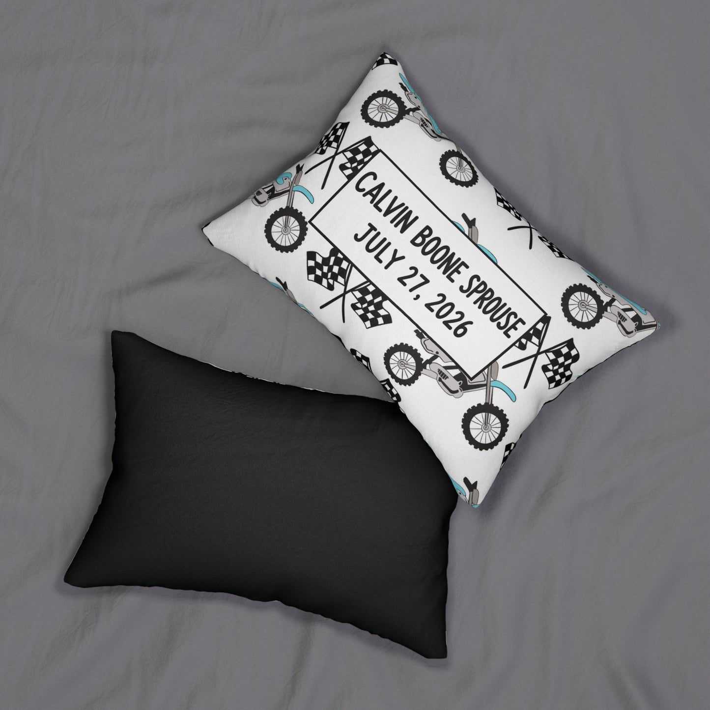 #CBS Personalized Motocross Name & Date Lumbar Pillow