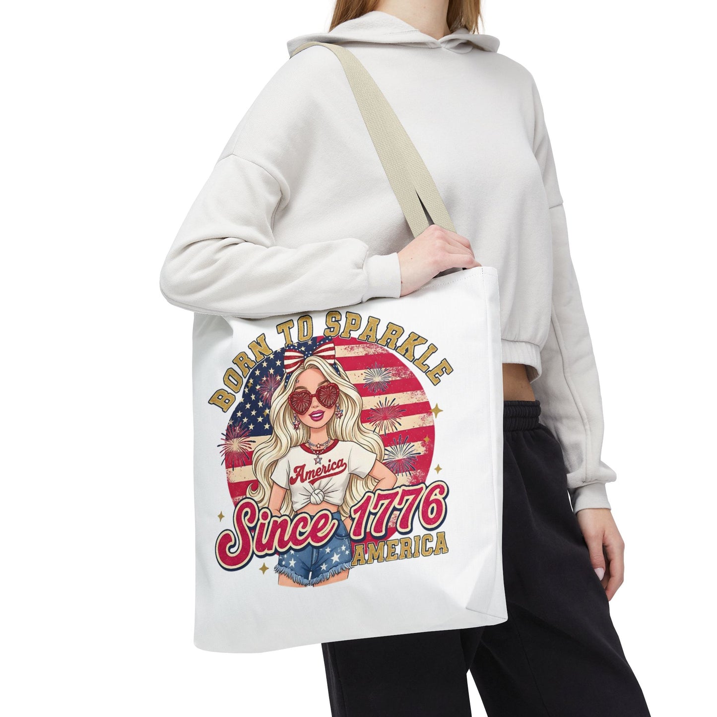#250 "Born to Sparkle Since 1776" Patriotic Tote Bag