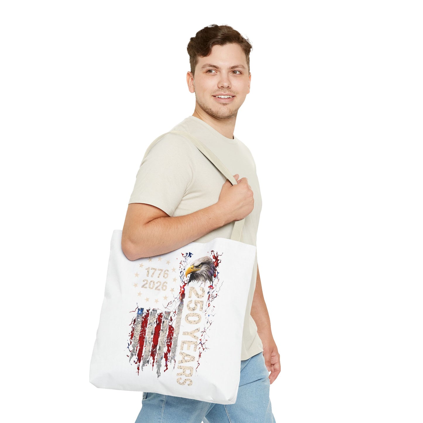 #250 1776-2026 250 Years USA Bicentennial Eagle Tote Bag