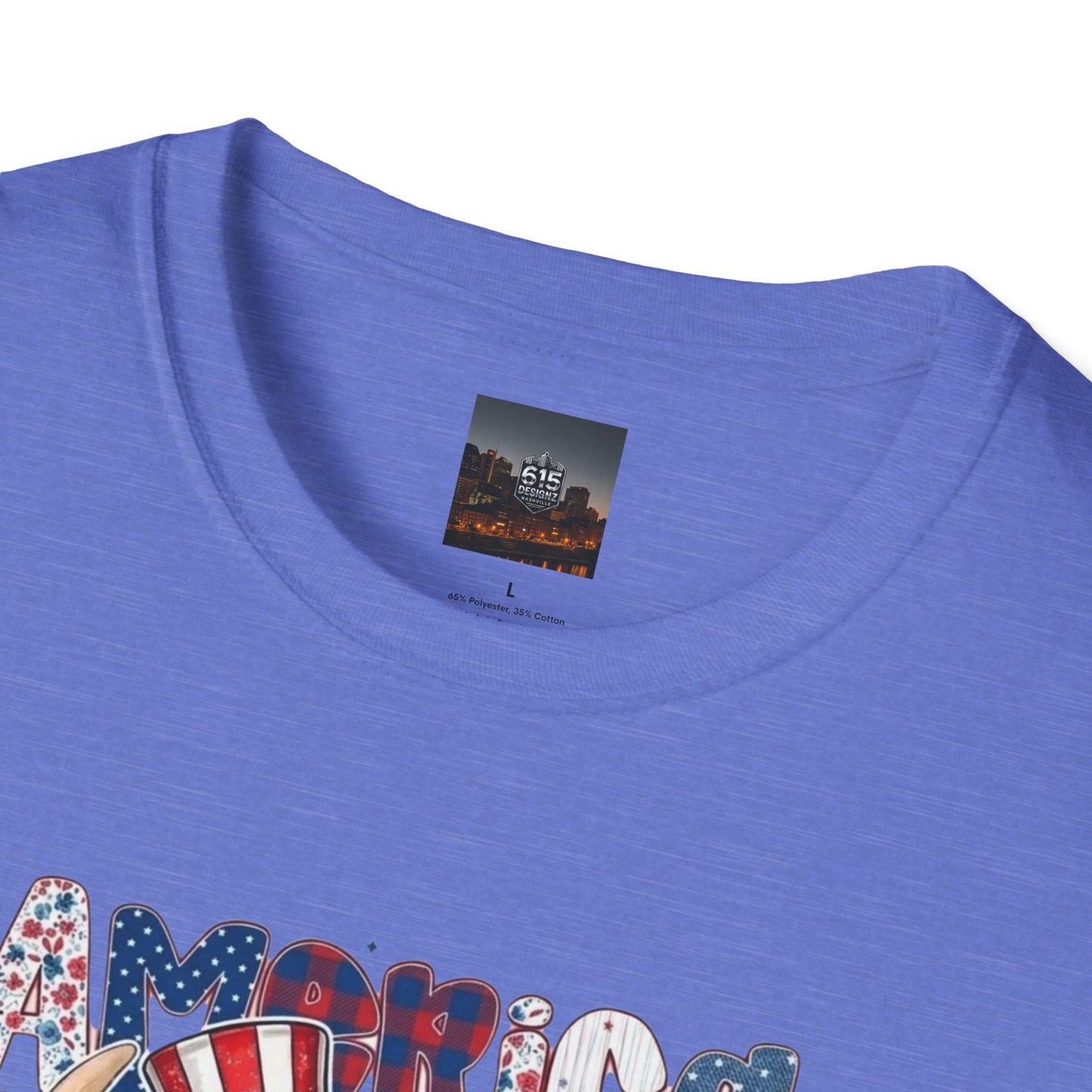 #250 American Flag Bubblegum Patriotic Highland Cow T-Shirt