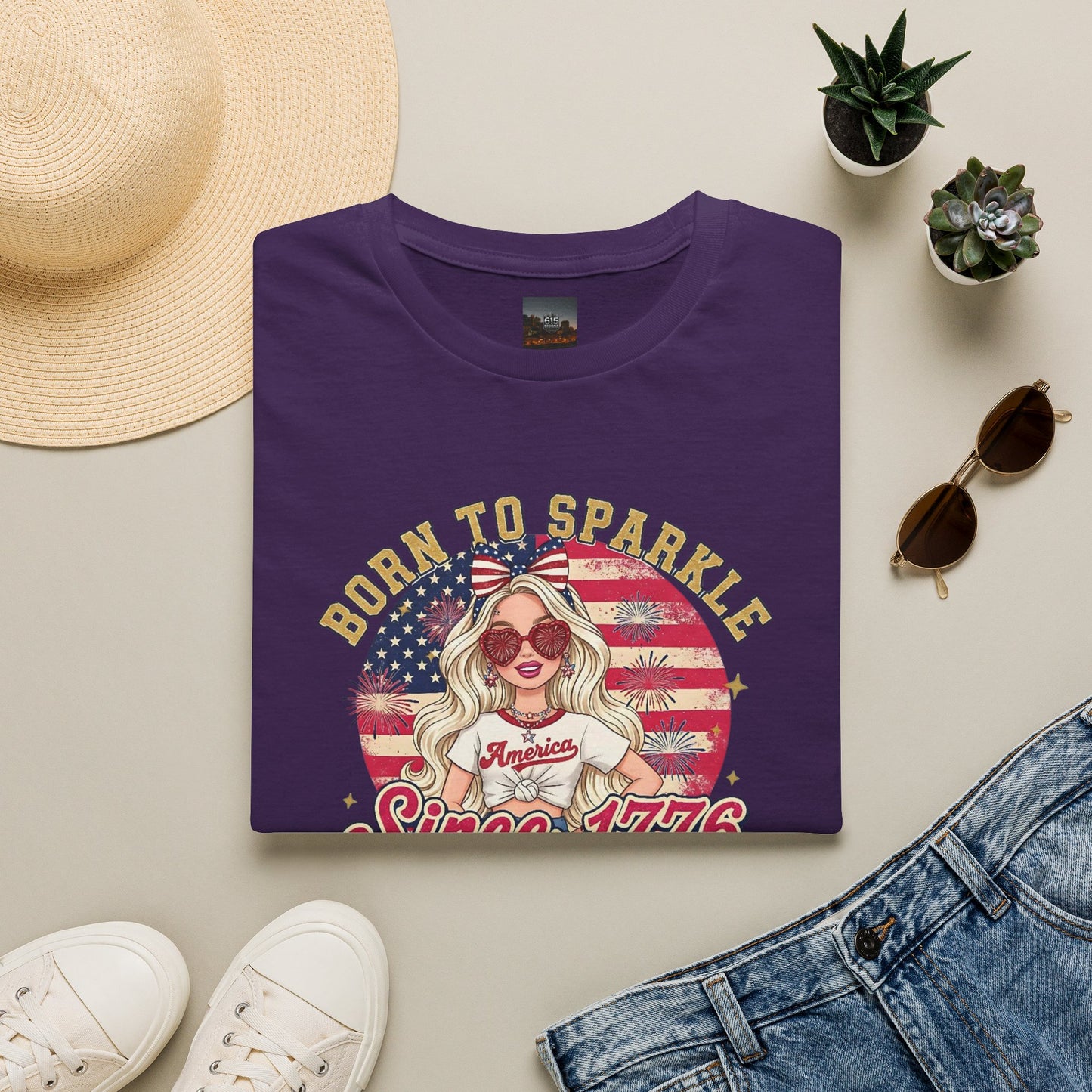 #250 "Born to Sparkle Since 1776" Patriotic T-Shirt