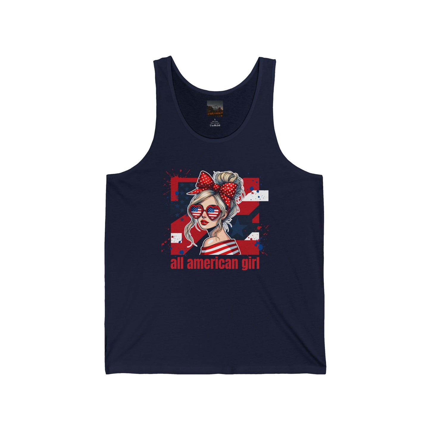 #250 All American Girl Patriotic Tank Top
