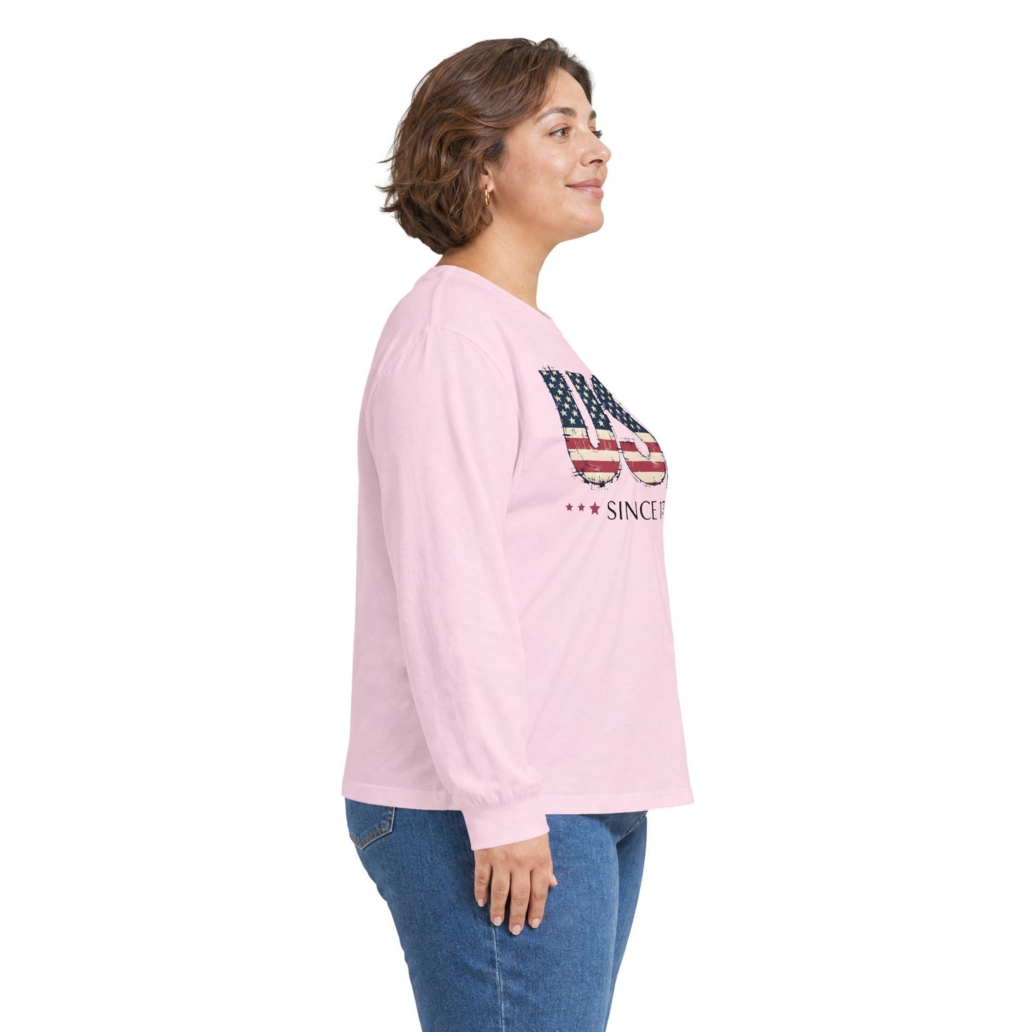 #250 USA Flag "USA Since 1776" Patriotic Long Sleeve Tee