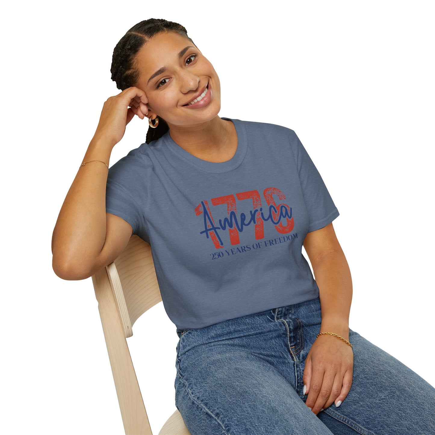 #250 1776 America: 250 Years of Freedom' Patriotic Independence Day Soft-Style Tee