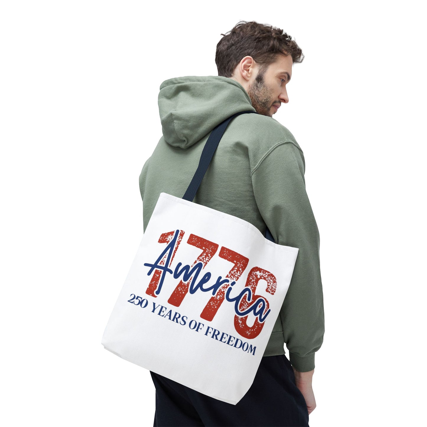 #250 1776 America: 250 Years of Freedom' Patriotic Independence Day Tote Bag