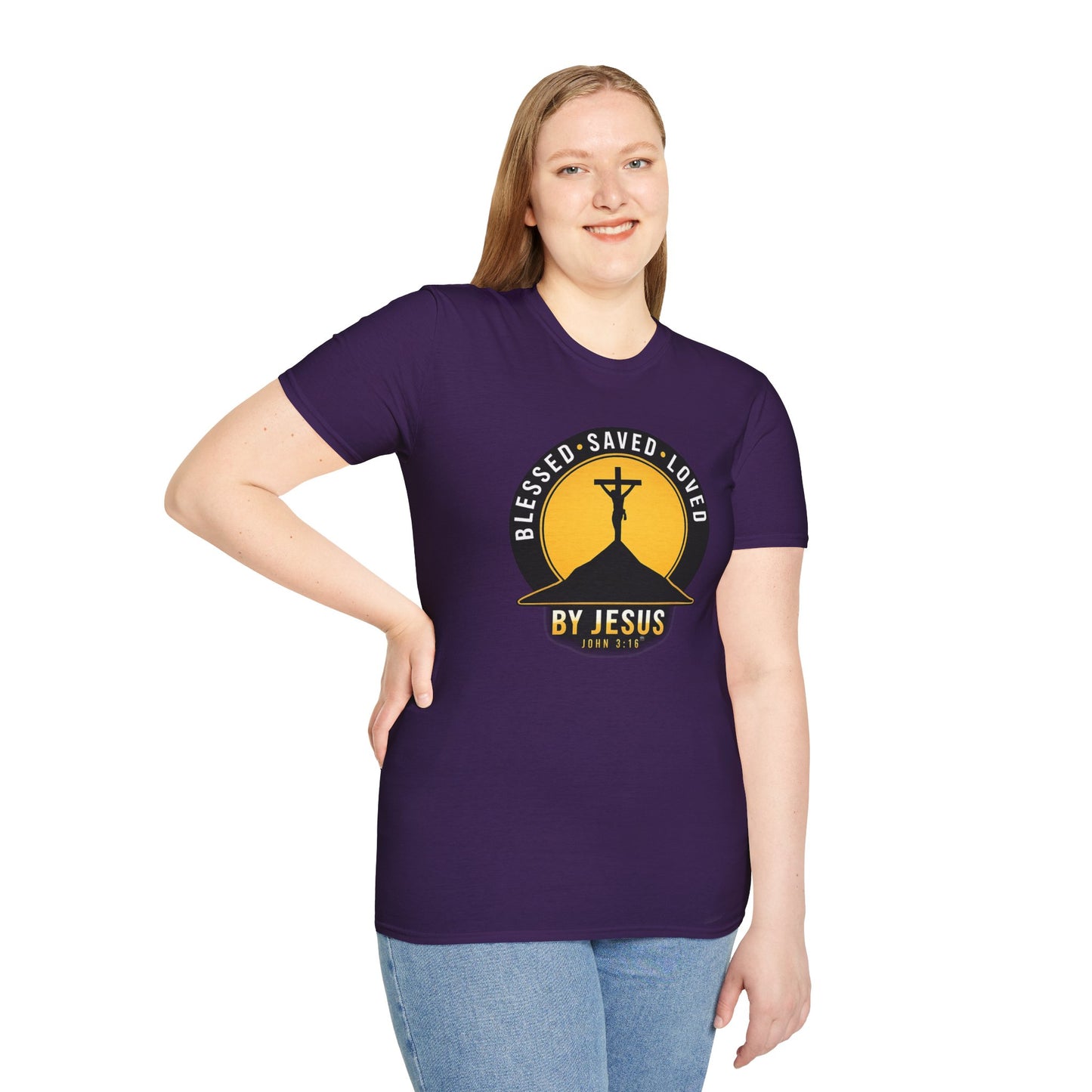 Blessed • Saved • Loved by Jesus T-Shirt — Christian Faith Tee