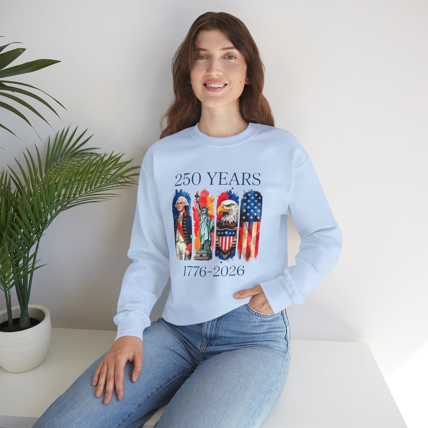 #250 250 Years American History Celebration 1776–2026 Patriotic Crewneck Sweatshirt