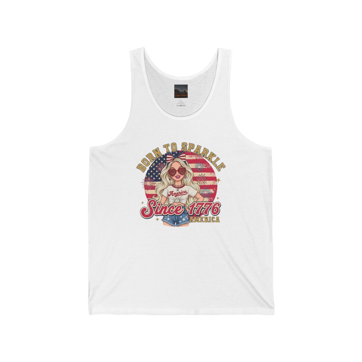 #250 "Born to Sparkle Since 1776" Patriotic Tank Top