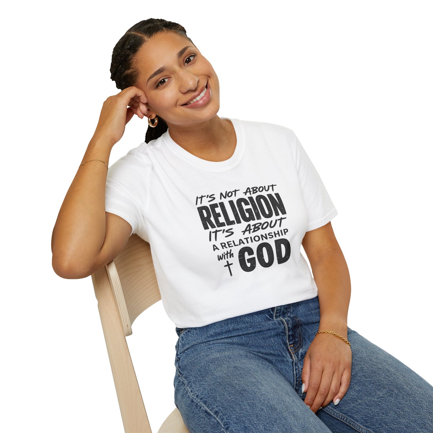 It's Not About Religion, It's About a Relationship with God - Christian Message T-Shirt