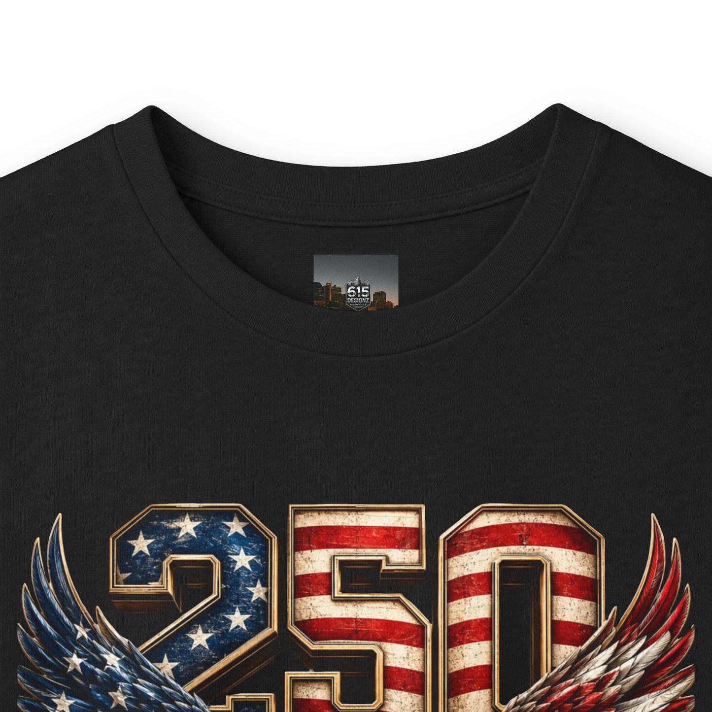 #250 250 Years of Freedom Eagle Patriotic American Flag Anniversary (1776–2026) Long Sleeve Tee