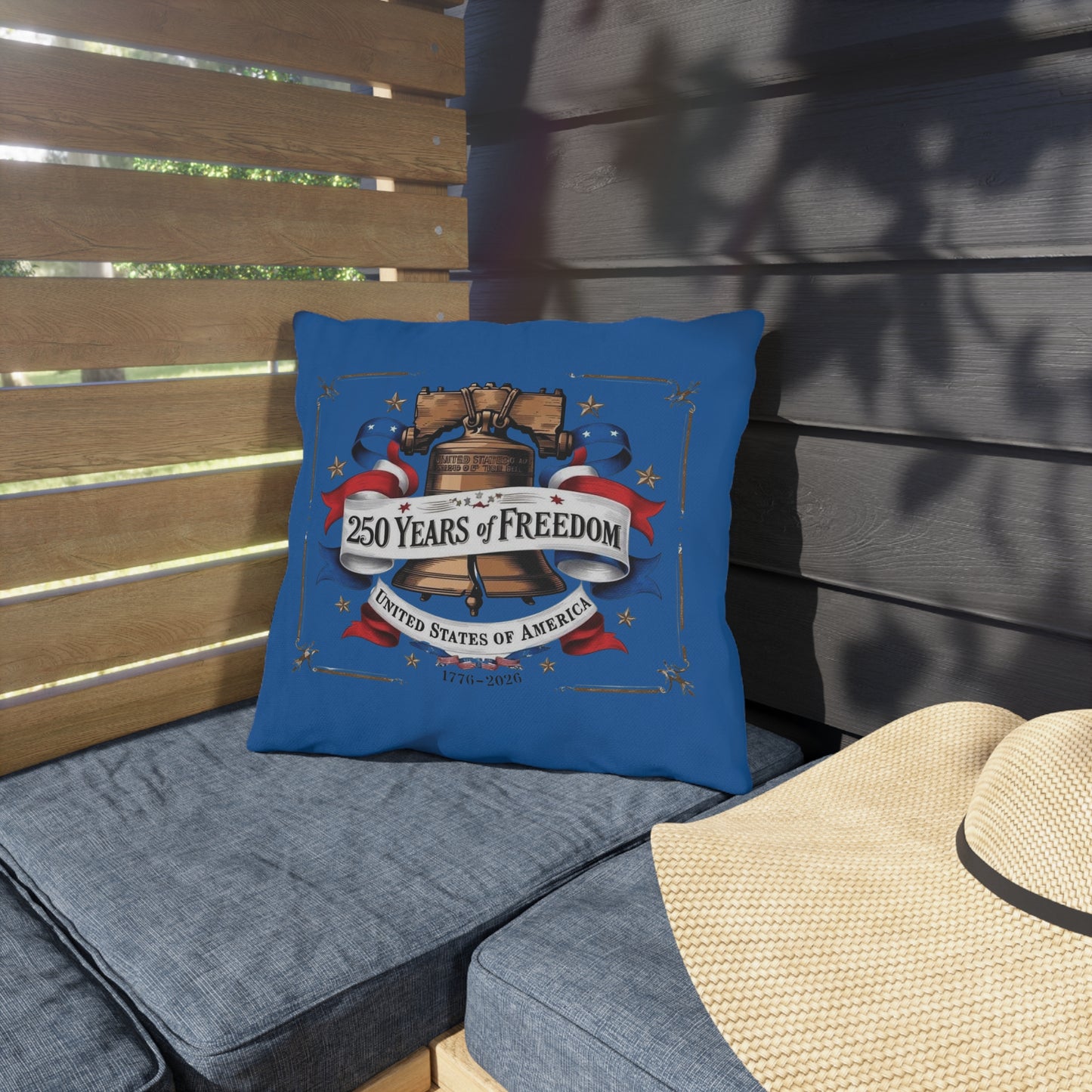 #250 250 Years of Freedom Liberty Bell Outdoor Throw Pillow