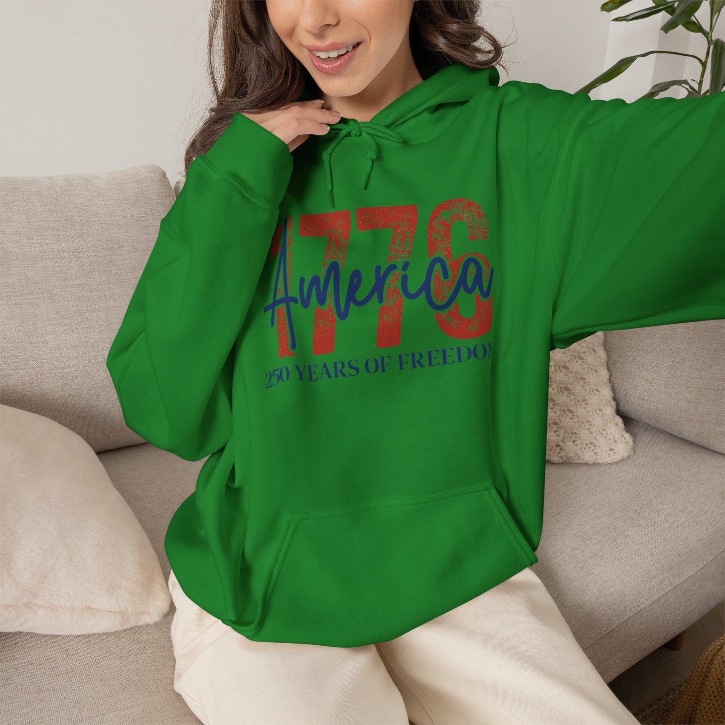 #250 1776 America: 250 Years of Freedom' Patriotic Independence Day Hoodie