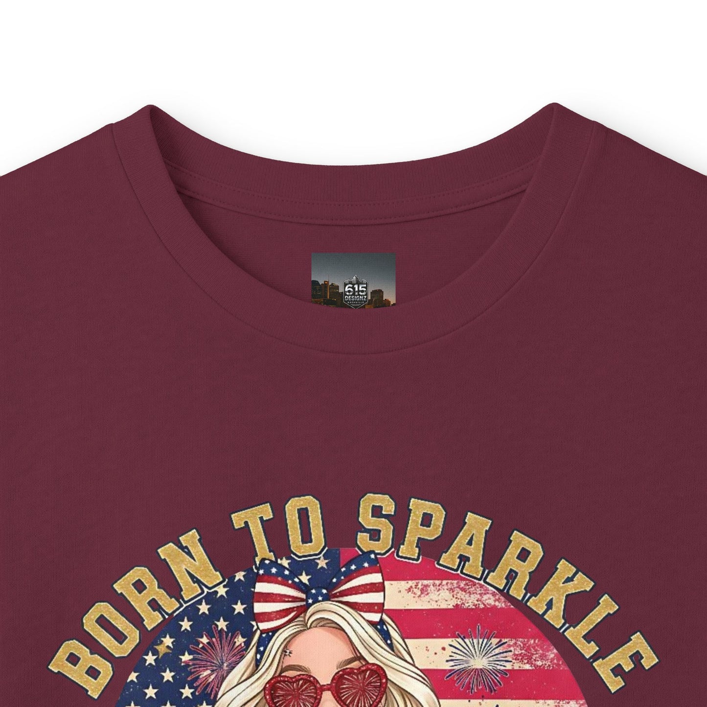 #250 "Born to Sparkle Since 1776" Patriotic Long Sleeve Tee