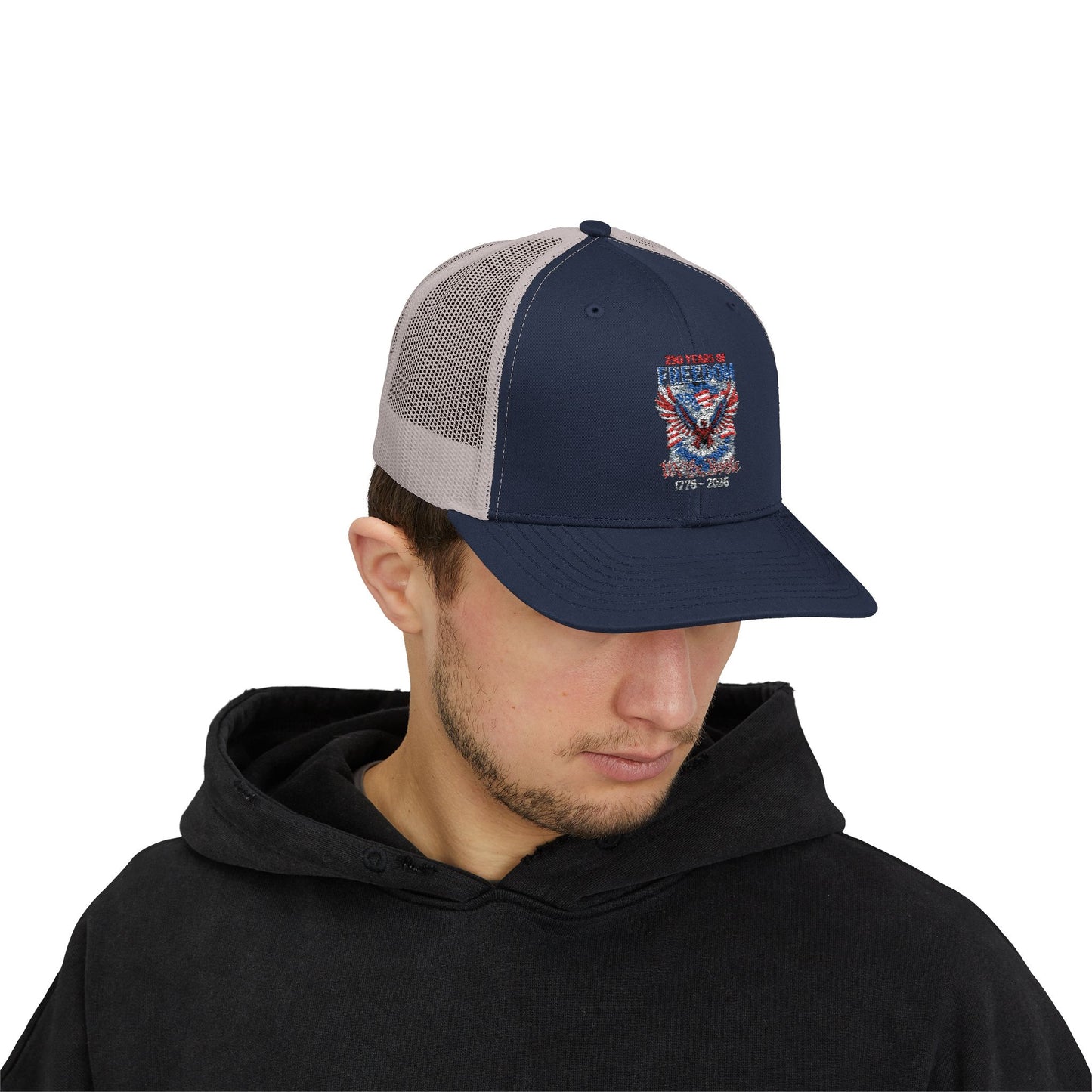 #250 250 Years of Freedom 1776–2026 Eagle Snapback Trucker Cap