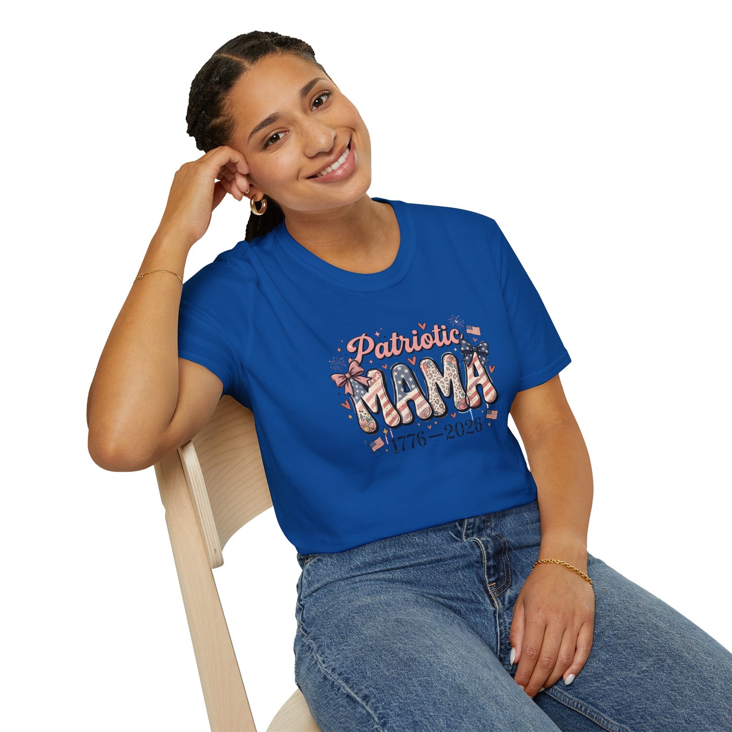 #250 Patriotic Mama 1776–2026 American Flag T-Shirt