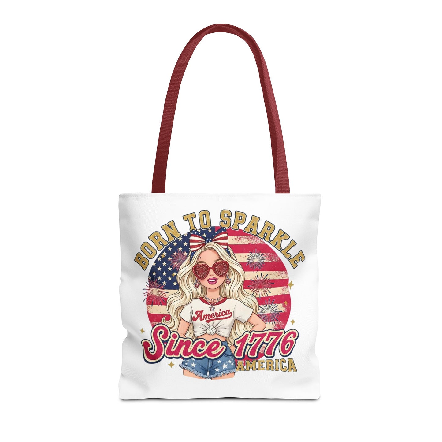 #250 "Born to Sparkle Since 1776" Patriotic Tote Bag