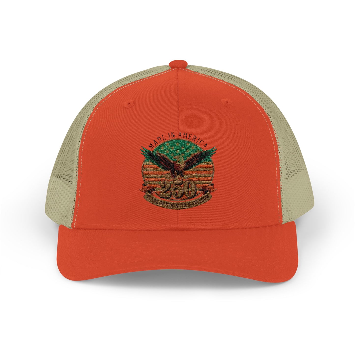 #250 Made in America Eagle 250th Anniversary Patriotic Snapback Trucker Cap
