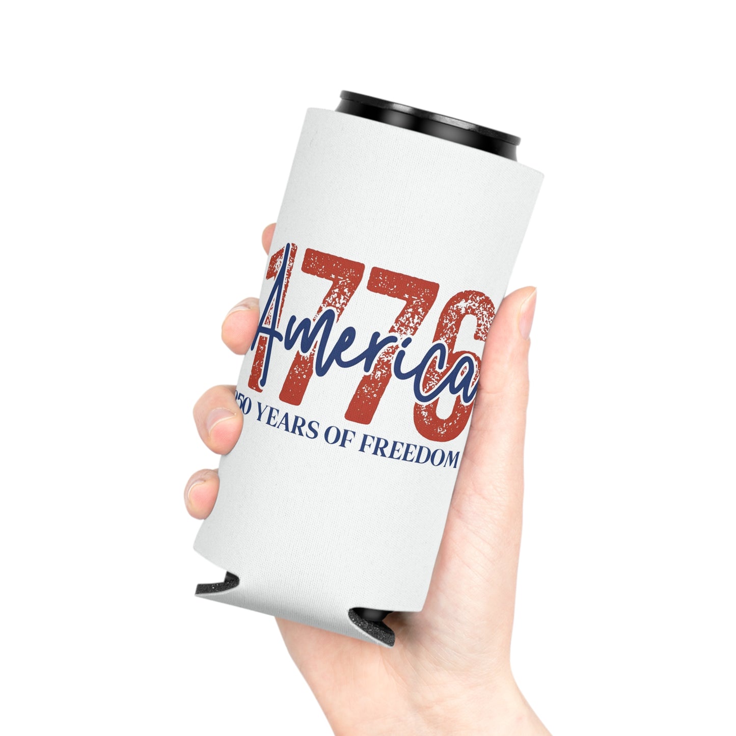 #250 1776 America: 250 Years of Freedom' Patriotic Independence Day Can Cooler - Beverage Koozie