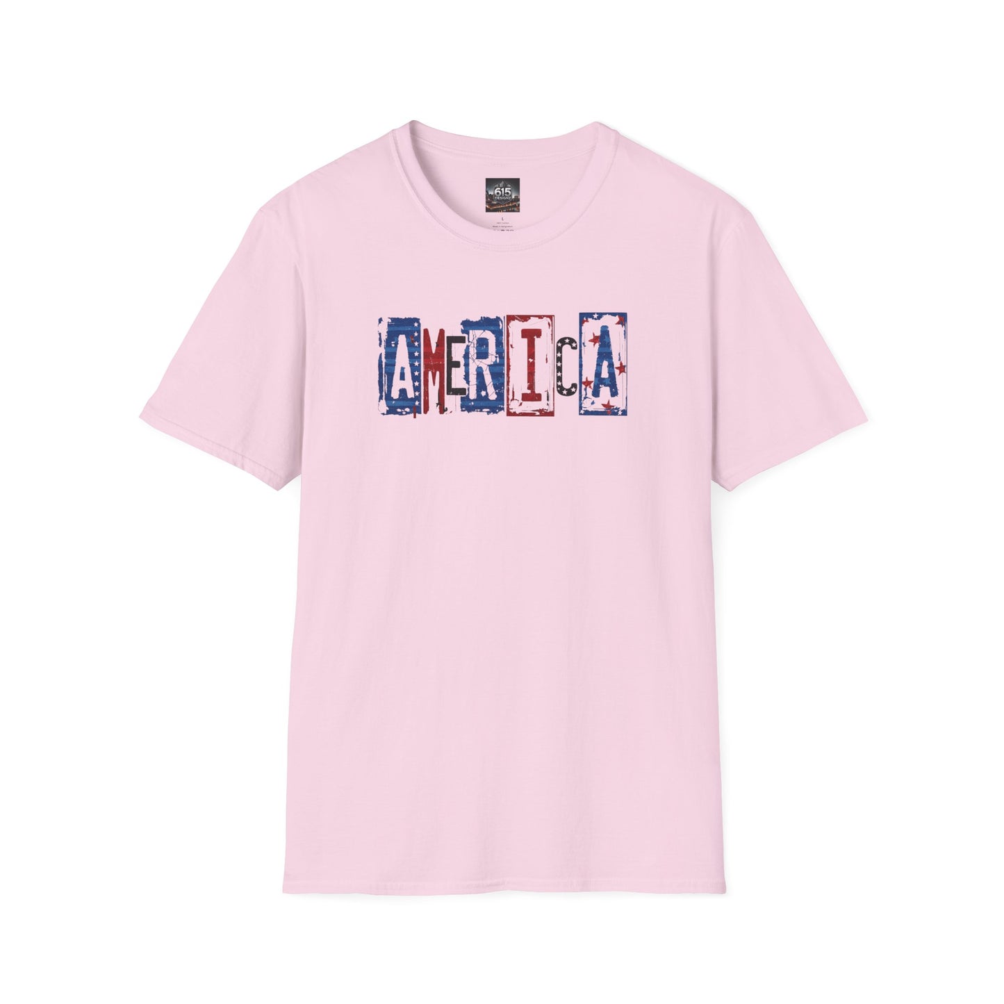 #250 America Retro Block Text Patriotic T-Shirt