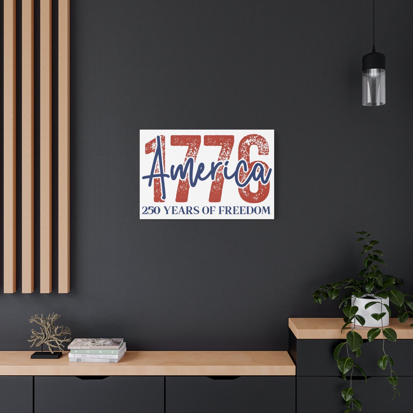 #250 1776 America: 250 Years of Freedom' Patriotic Independence Day Matte Canvas Wall Art