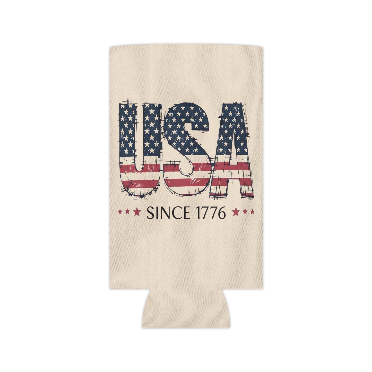 #250 USA Flag "USA Since 1776" Patriotic Can Cooler - Beverage Koozie