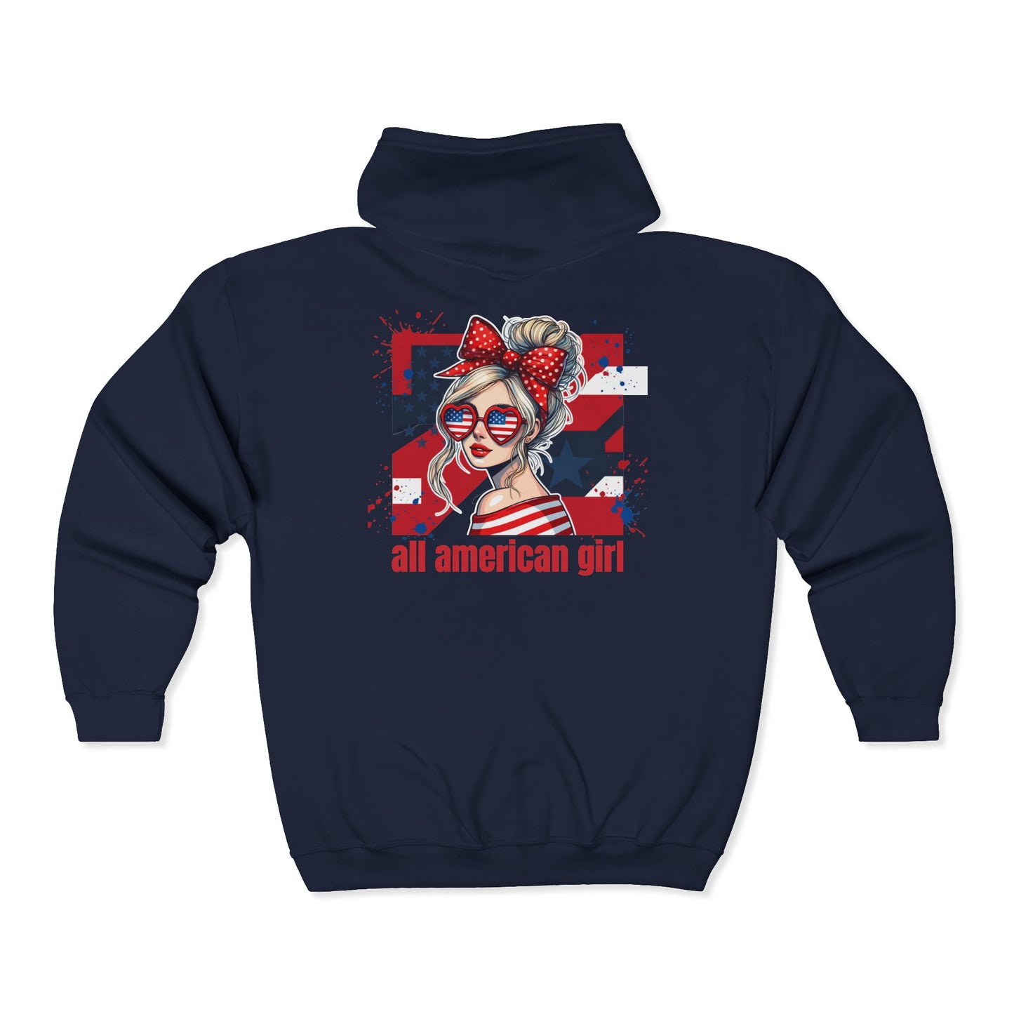 #250 All American Girl Patriotic Zip Hoodie
