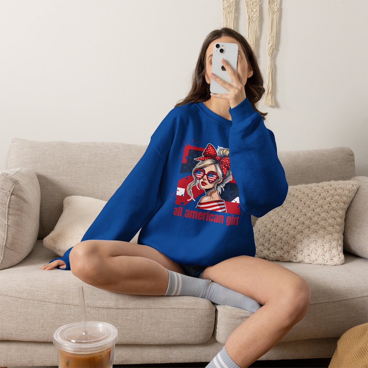 #250 All American Girl Patriotic Sweatshirt
