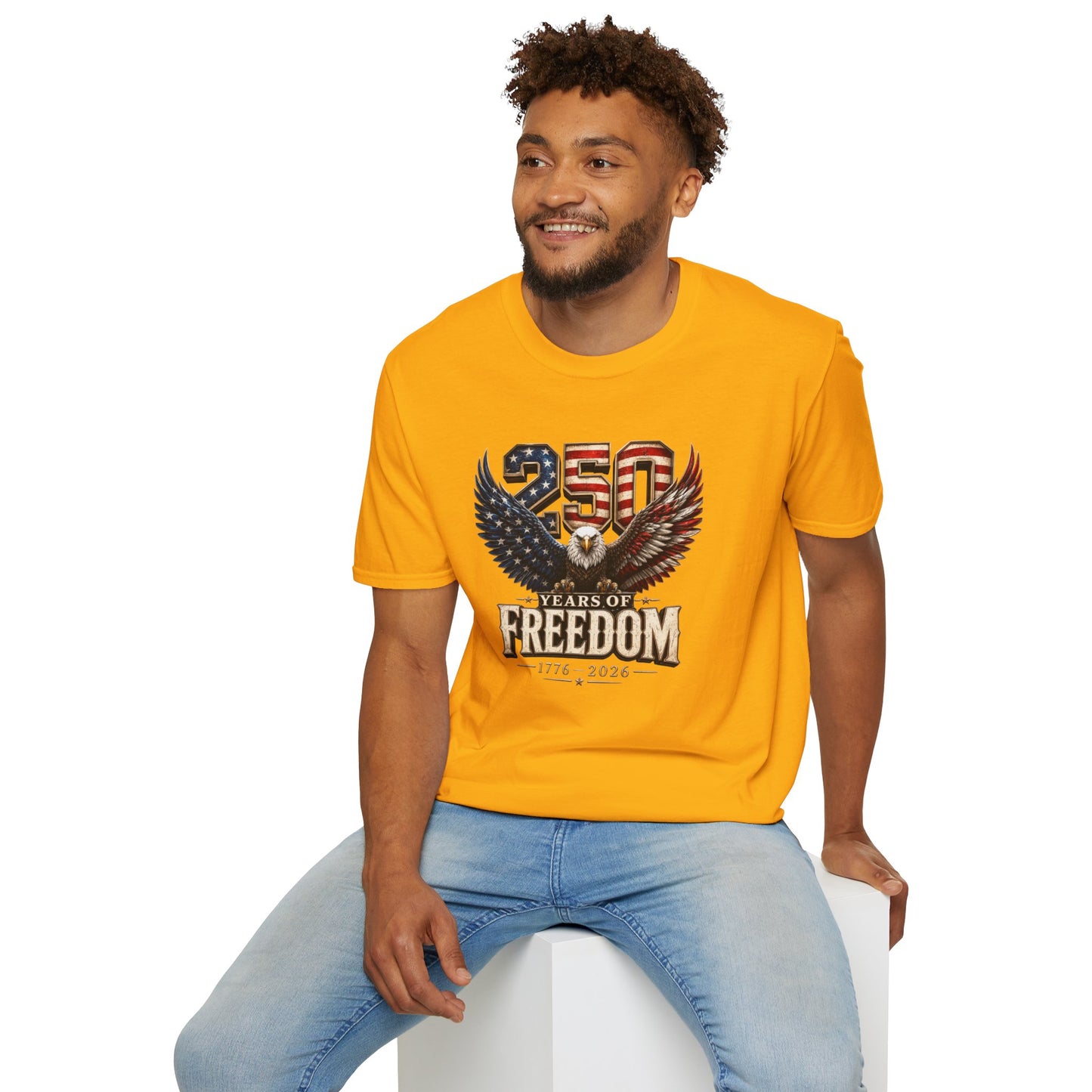 #250 250 Years of Freedom Eagle Patriotic American Flag Anniversary (1776–2026) T-Shirt