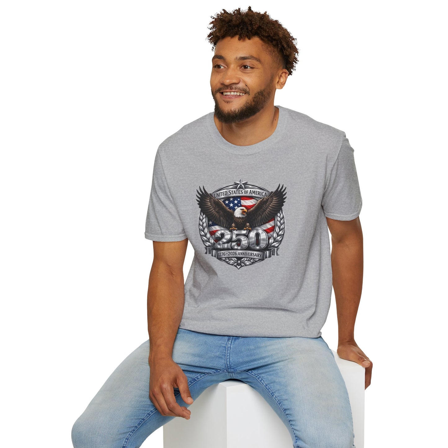 #250 Patriotic Bald Eagle 250 United States Emblem T-Shirt