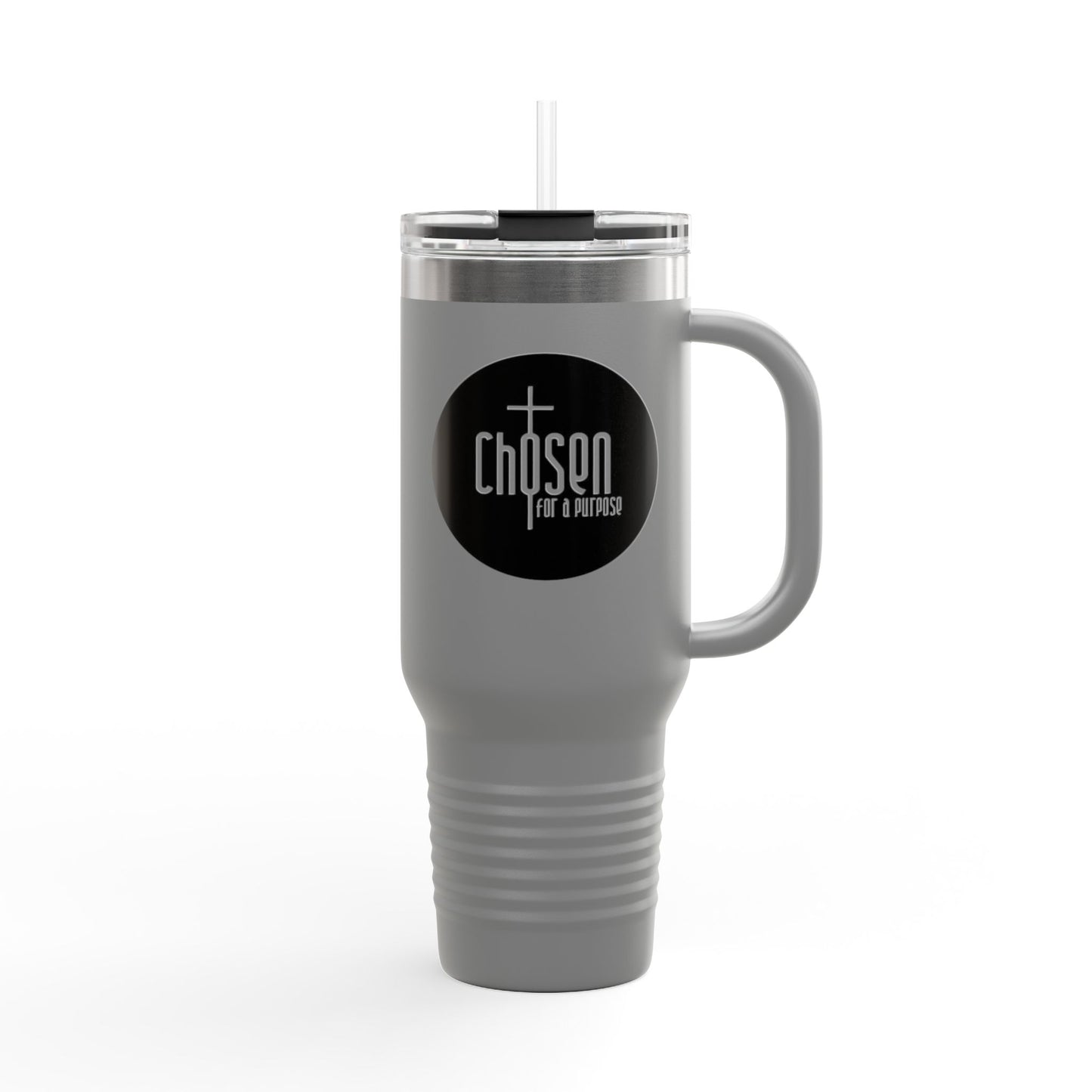 Chosen for a Purpose 40oz Insulated Travel Mug — Faith Logo Stainless Tumbler