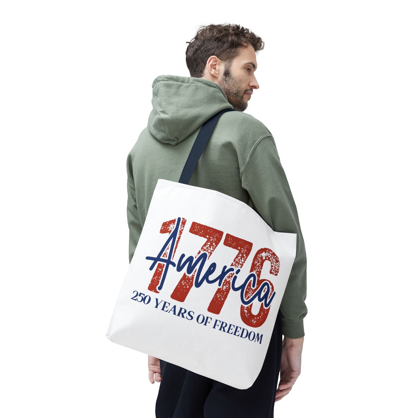 #250 1776 America: 250 Years of Freedom' Patriotic Independence Day Tote Bag
