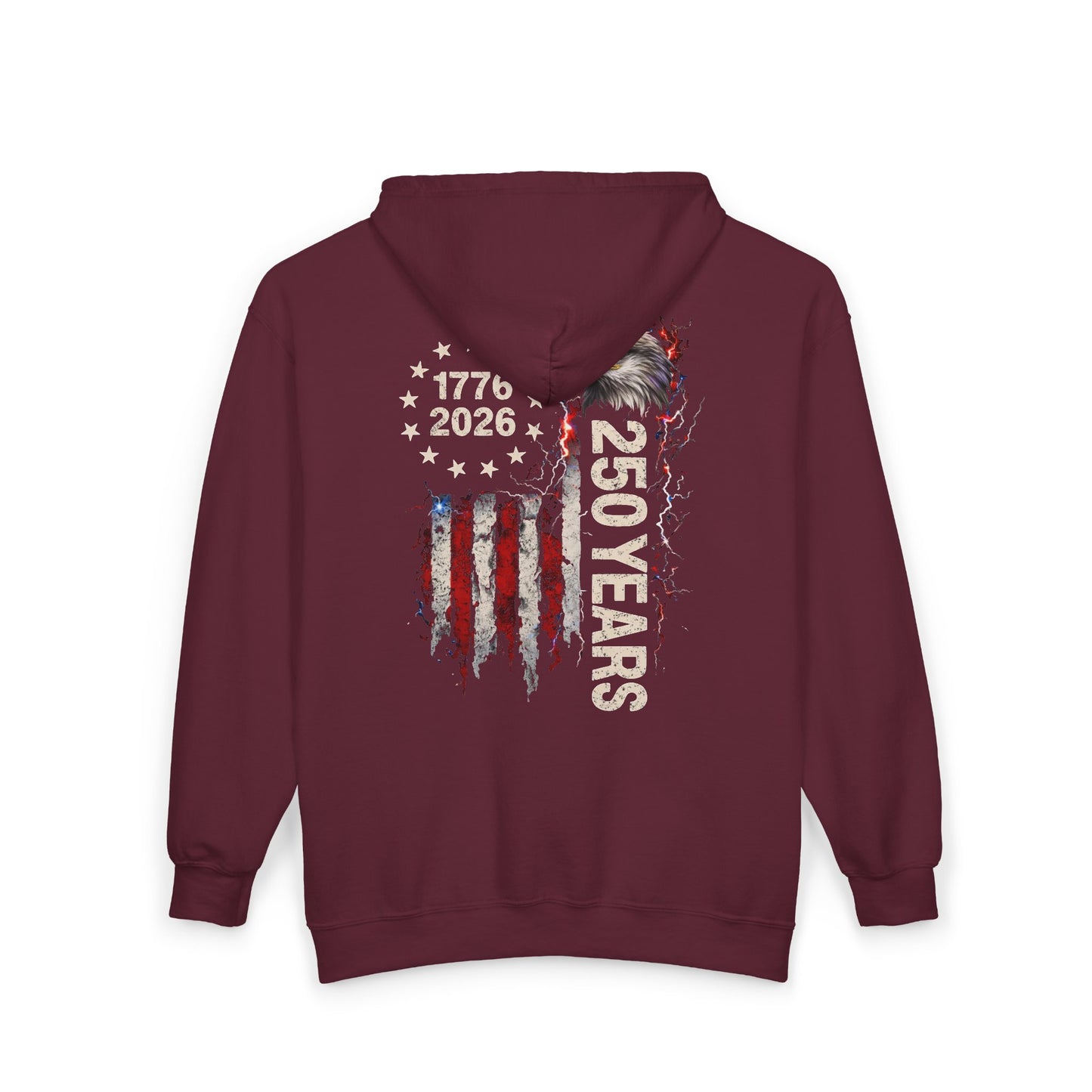 #250 1776-2026 250 Years USA Bicentennial Eagle Zip Hoodie