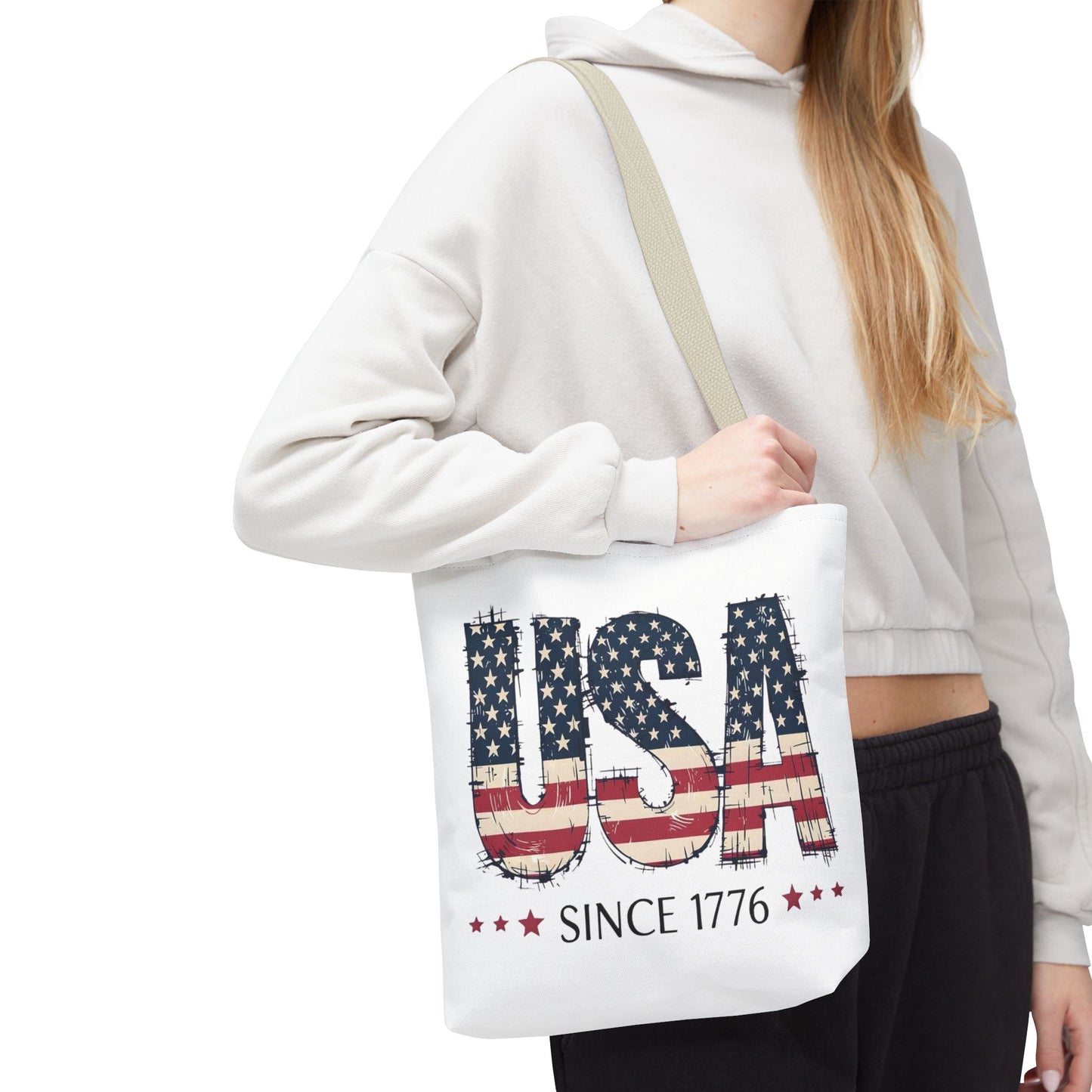 #250 USA Flag "USA Since 1776" Patriotic Tote Bag